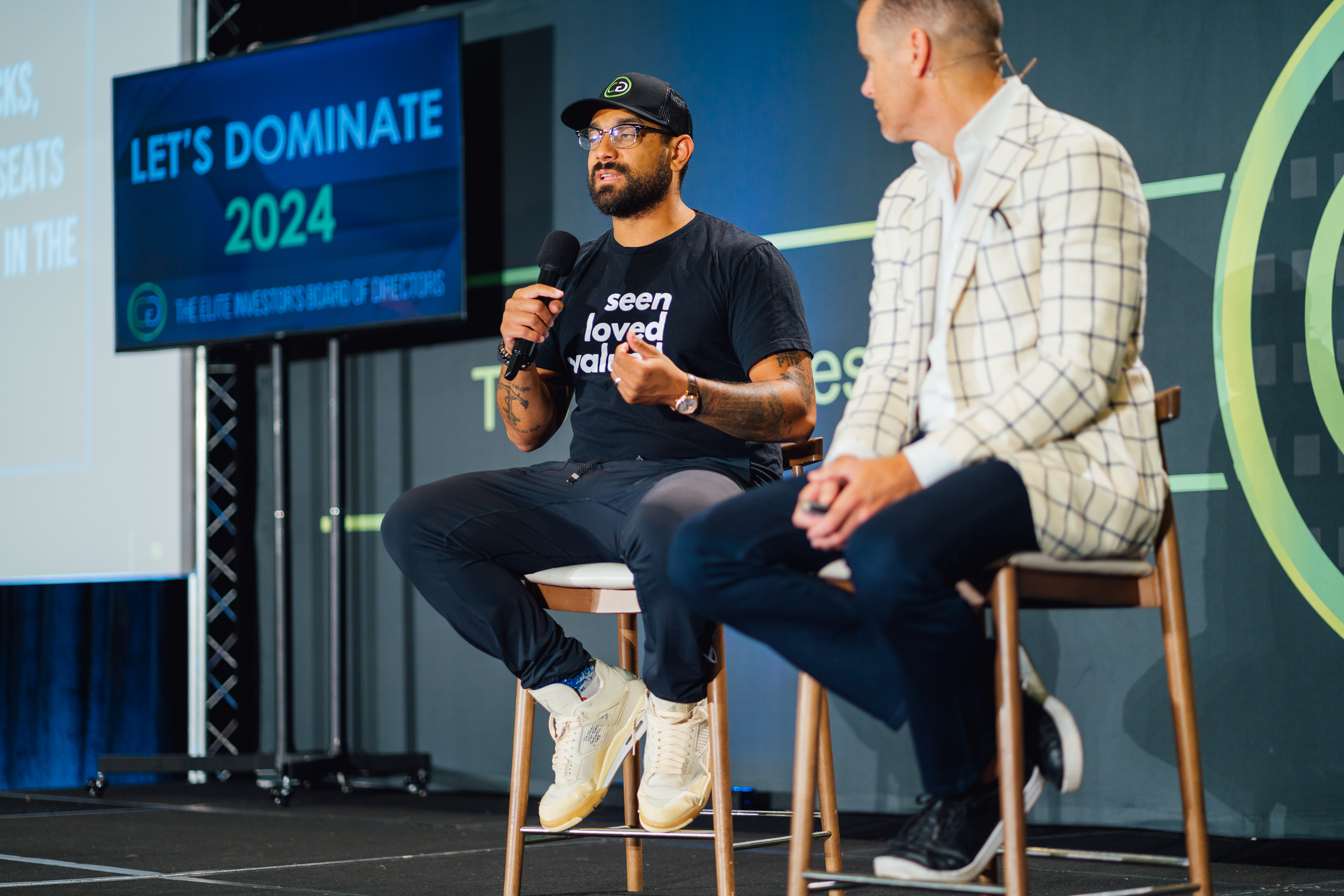 Devin networking at conference