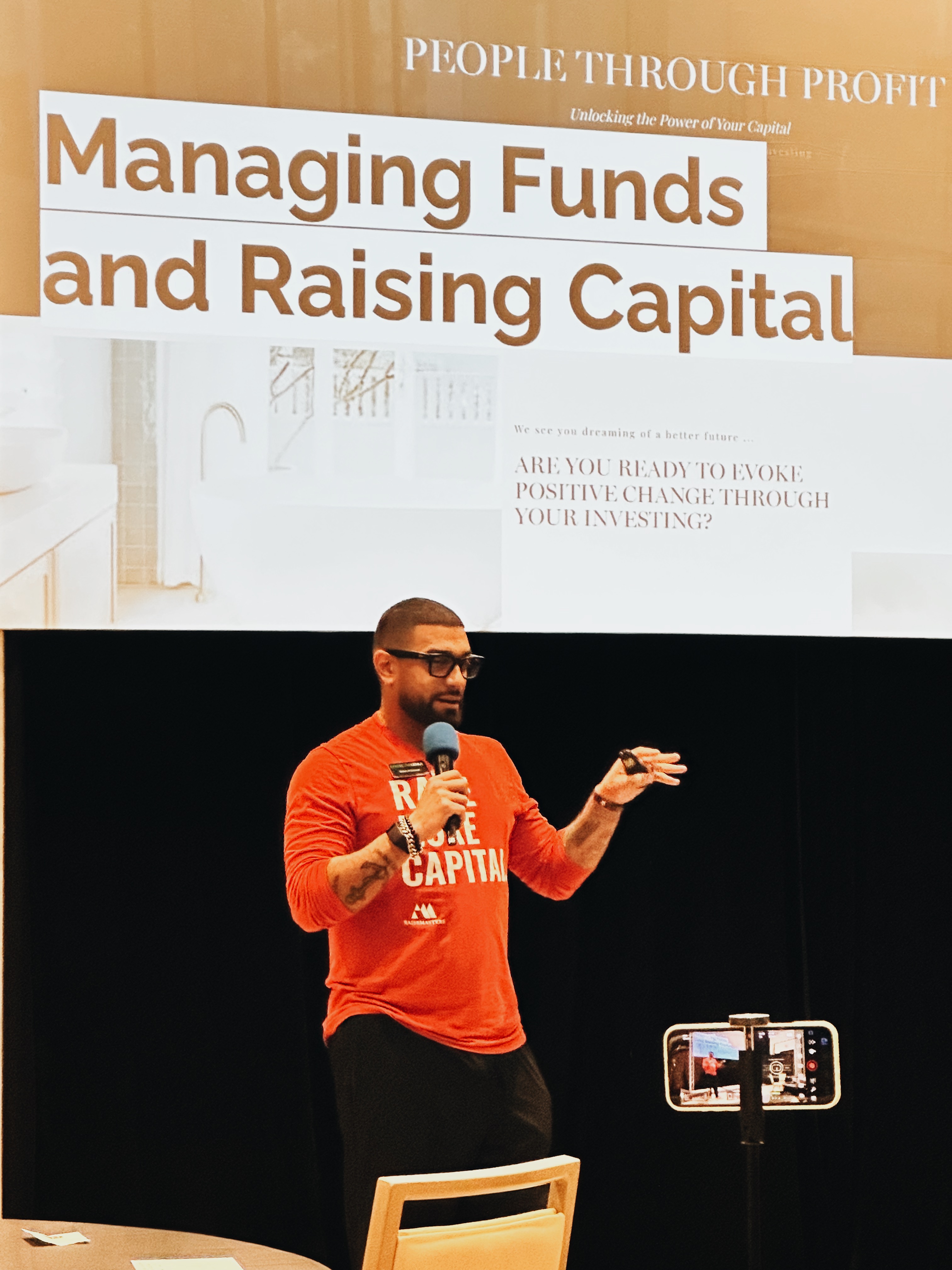 Devin Robinson speaking on Managing Funds and Raising Capital
