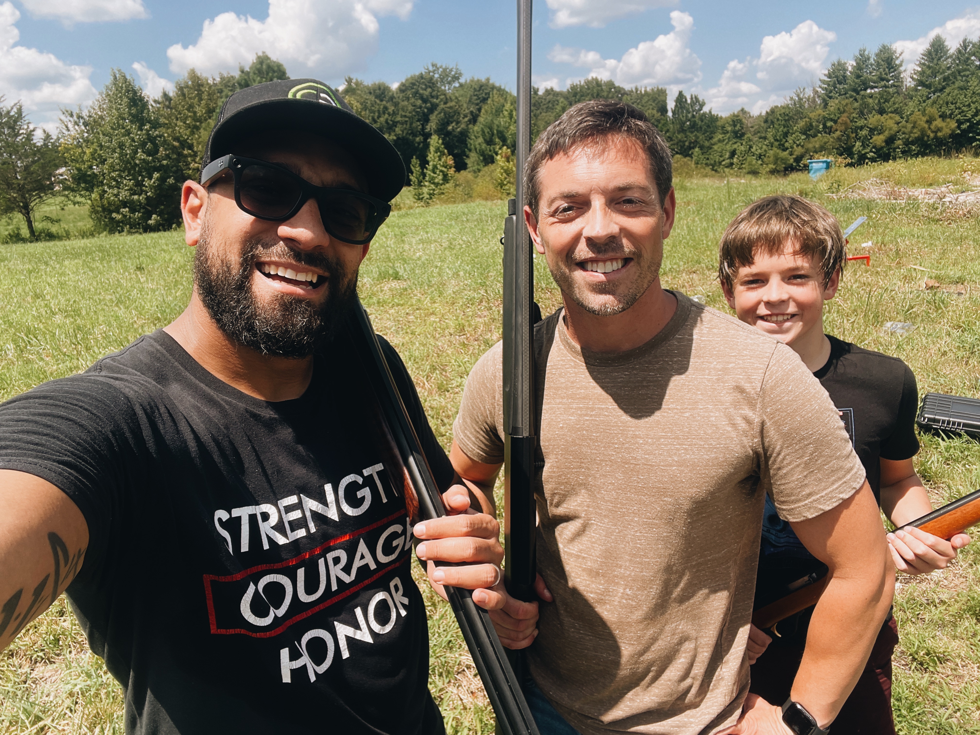 Devin outdoors with friends